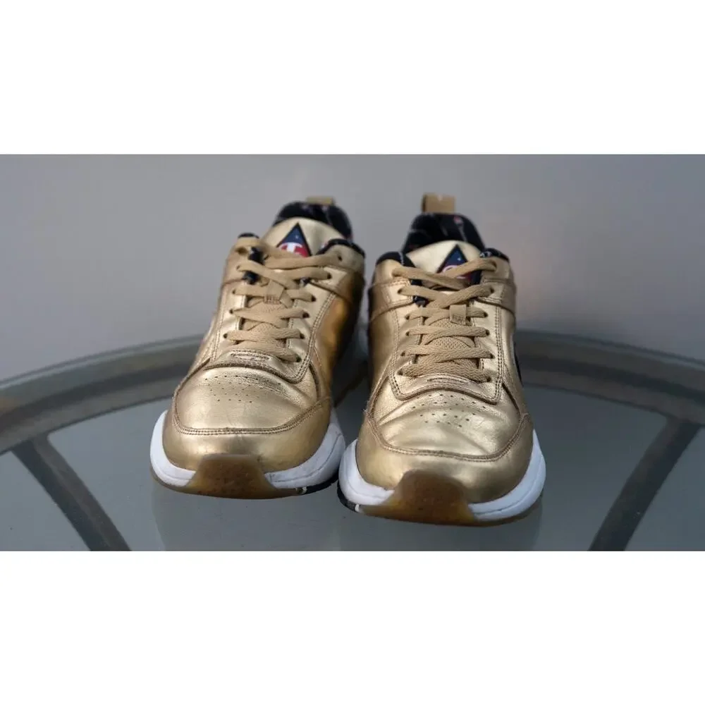 Champion 93Eighteen Metallic/Gold Leather Sneaker Shoes Size‎ 11M Nice USA Rare